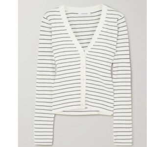 Striped Ribbed Knit Cardigan